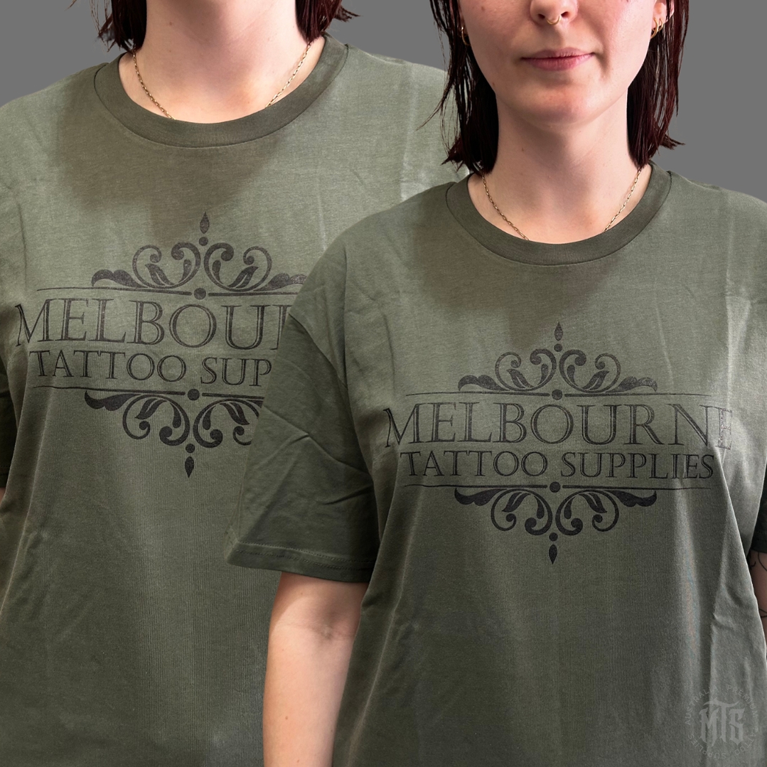 MTS Classic logo Tee-Merch-Ausmerch-S-Black / white print-Melbourne Tattoo Supplies