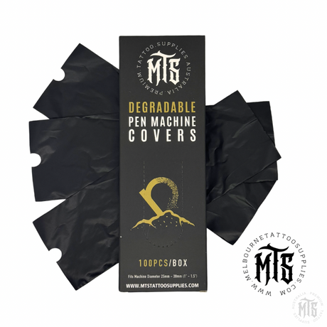 MTS Eco Degradable pen machine cover bags-Consumables-MTS-Black-Melbourne Tattoo Supplies