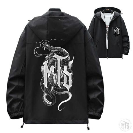 MTS Rain Jacket - Snake drip-Merch-Ausmerch-M-Black-Melbourne Tattoo Supplies
