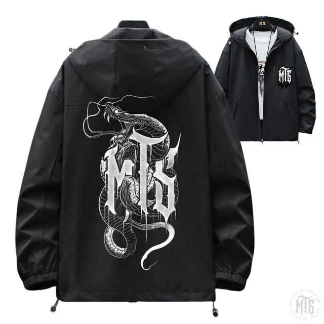 MTS Rain Jacket - Snake drip-Merch-Ausmerch-M-Black-Melbourne Tattoo Supplies