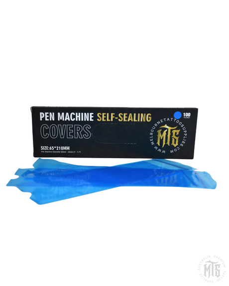 MTS Self sealing pen machine cover bags-Consumables-MTS-65 mm x 210mm (blue)-Melbourne Tattoo Supplies