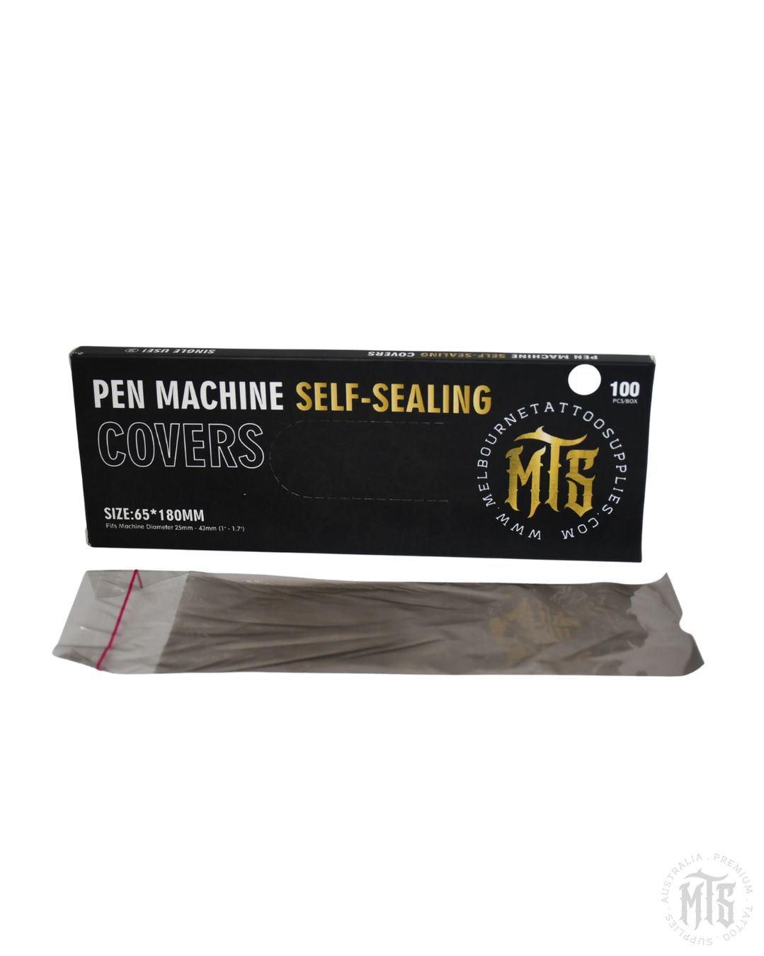 MTS Self sealing pen machine cover bags-Consumables-MTS-65mm x 180mm (grey)-Melbourne Tattoo Supplies