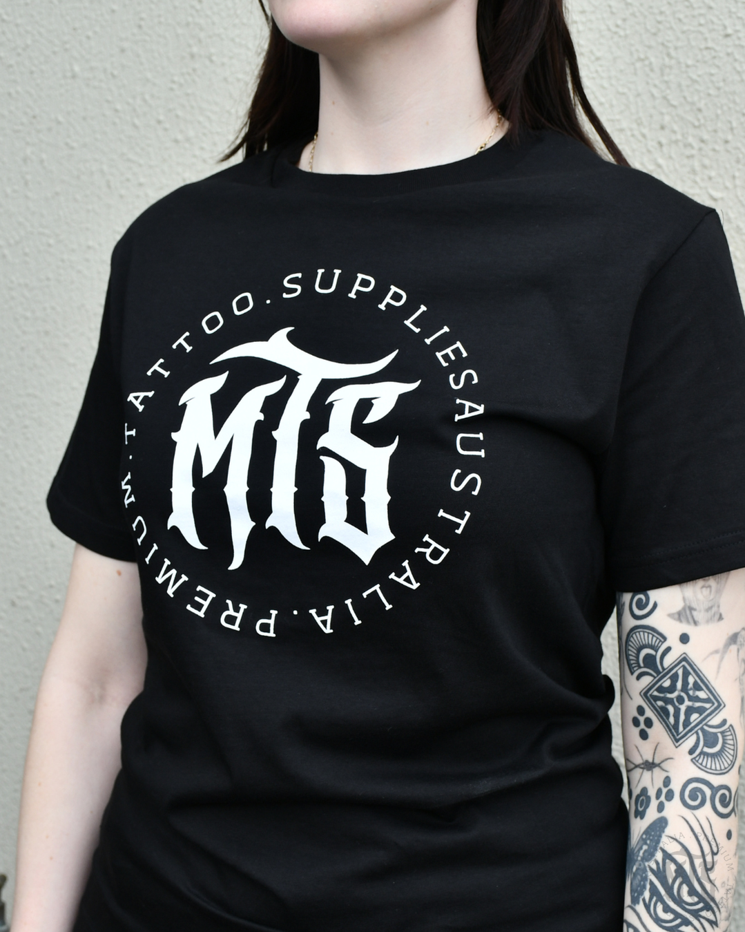MTS - WHITE LOGO TEE-Merch-Ausmerch-S-Melbourne Tattoo Supplies