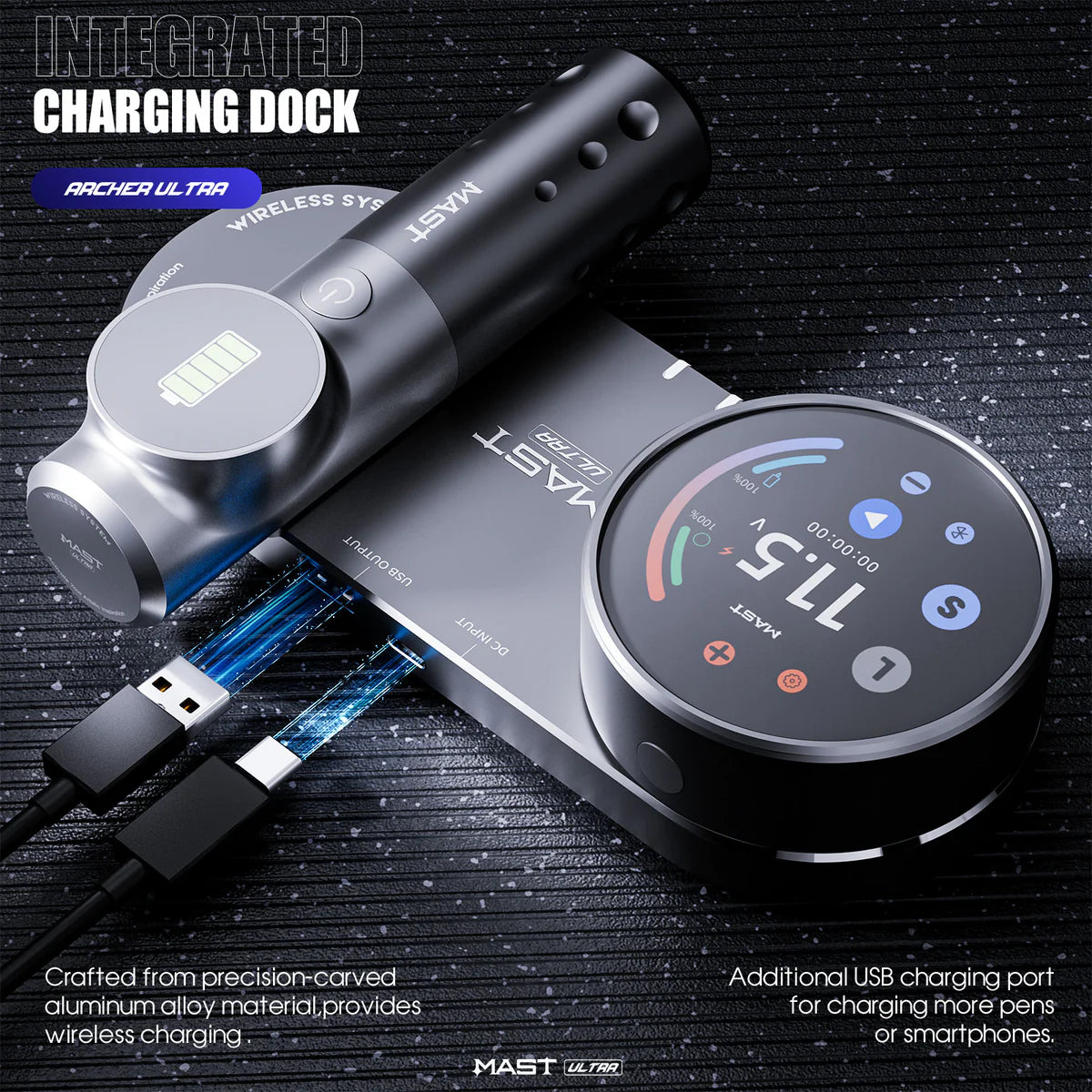 MAST Archer Ultra Smart Wireless Tattoo Machine Pen w. Bluetooth