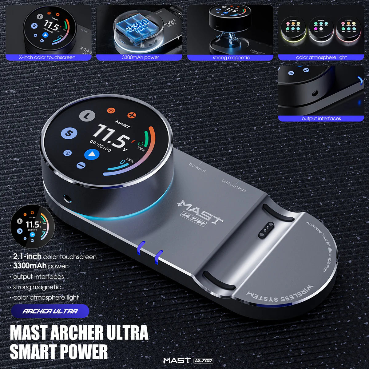 MAST Archer Ultra Smart Wireless Tattoo Machine Pen w. Bluetooth