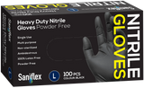 Saniflex Heavy Duty Black Nitrile Gloves 100 Pack