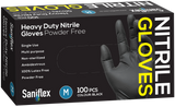Saniflex Heavy Duty Black Nitrile Gloves 100 Pack