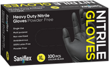 Saniflex Heavy Duty Black Nitrile Gloves 100 Pack