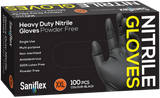 Saniflex Heavy Duty Black Nitrile Gloves 100 Pack