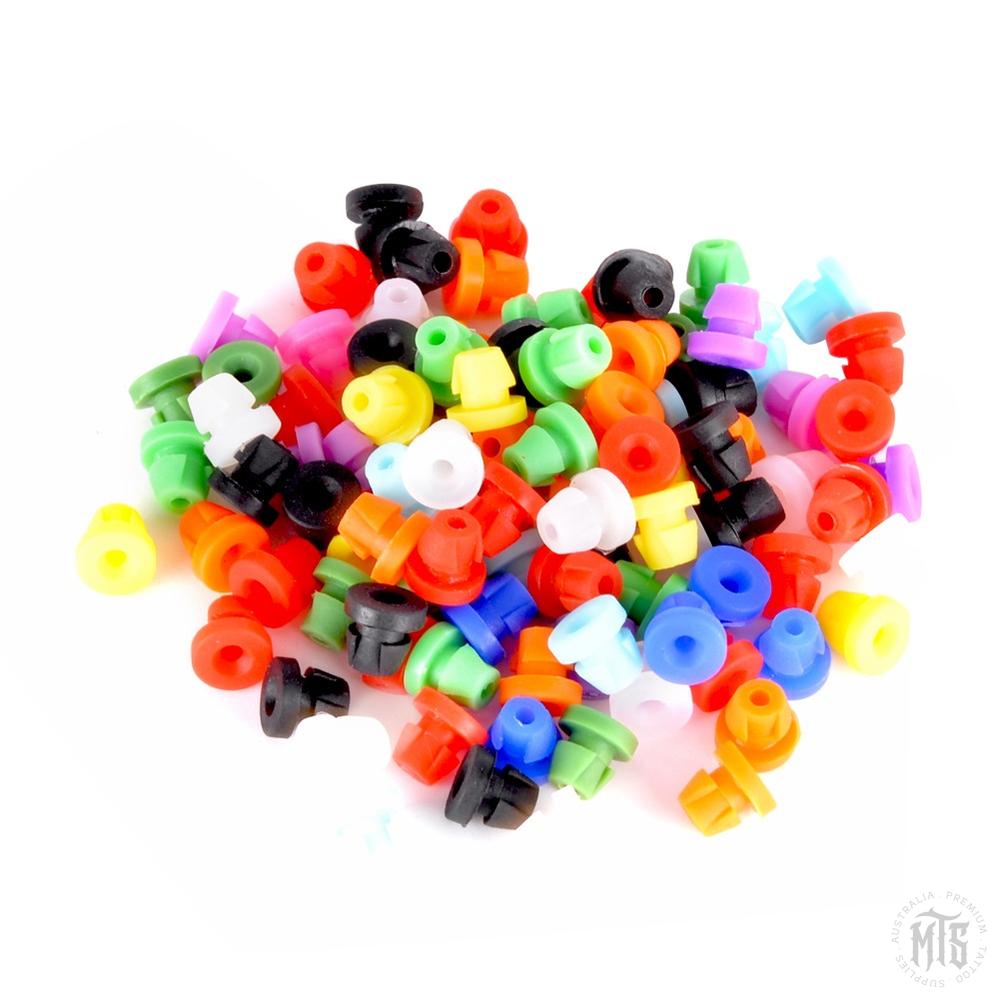 Needle/armature bar Grommets-Tattoo Supplies-Generic-Rainbow (100)-Melbourne Tattoo Supplies
