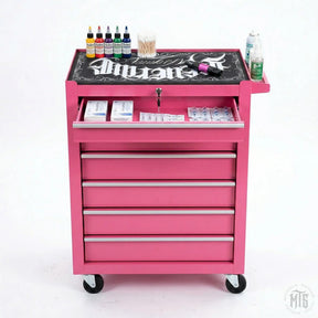 Pink 7 Drawer trolley-Furniture-Generic-Melbourne Tattoo Supplies
