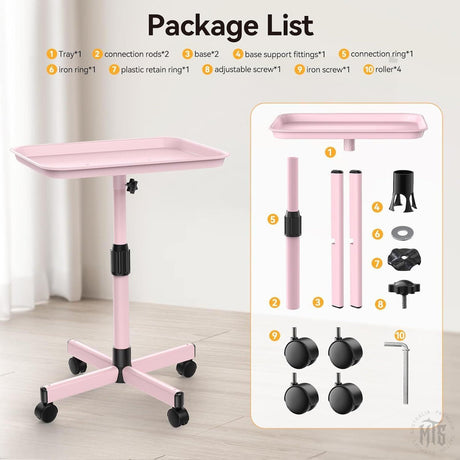 Pink Portable Workstation Tray-Furniture-Generic-Melbourne Tattoo Supplies