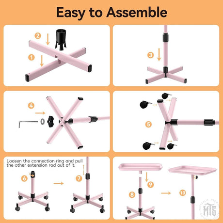 Pink Portable Workstation Tray-Furniture-Generic-Melbourne Tattoo Supplies