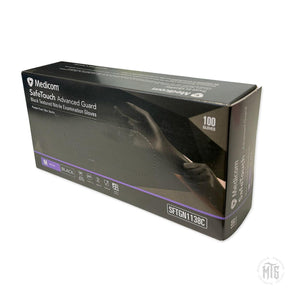 SAFETOUCH ADVANCED GUARD - BLACK NITRILE GLOVES-Consumables-Medicom-XS-single (1 box of 100)-Melbourne Tattoo Supplies