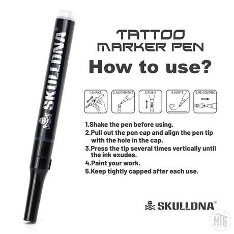 SKULLDNA TATTOO MARKER PEN-Tattoo Supplies-AVA-Single Marker-Melbourne Tattoo Supplies