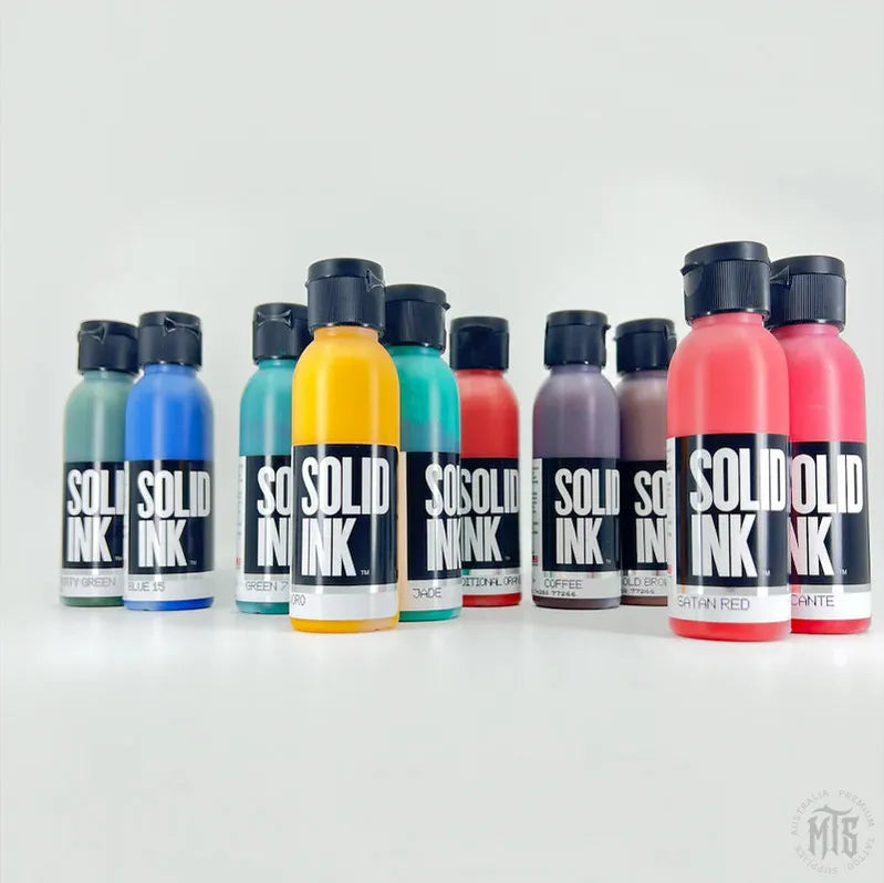 SOLID INK - OLD PIGMENTS SET OF 10 2OZ-tattoo ink-Solid Ink-Melbourne Tattoo Supplies