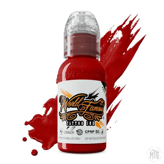 STRAIGHT RED - WORLD FAMOUS-tattoo ink-World Famous-1oz-Melbourne Tattoo Supplies
