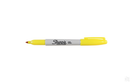 Sharpie - Fine Point Permanent Marker-Consumables-Sharpie-Yellow-Melbourne Tattoo Supplies