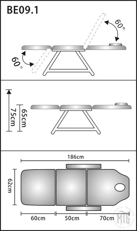 SkinXtreme Tattoo Bed BE09.1-Furniture-HBA-Melbourne Tattoo Supplies