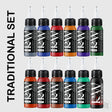 Traditional set (12 colors) - Raw-tattoo ink-Raw Pigments-1oz-Melbourne Tattoo Supplies