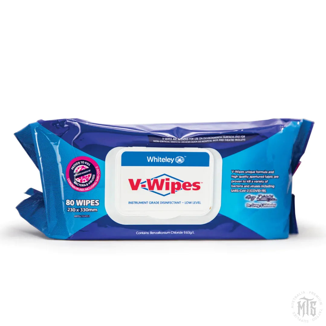 V-wipes hospital grade disinfectant-Consumables-Whiteley-Melbourne Tattoo Supplies