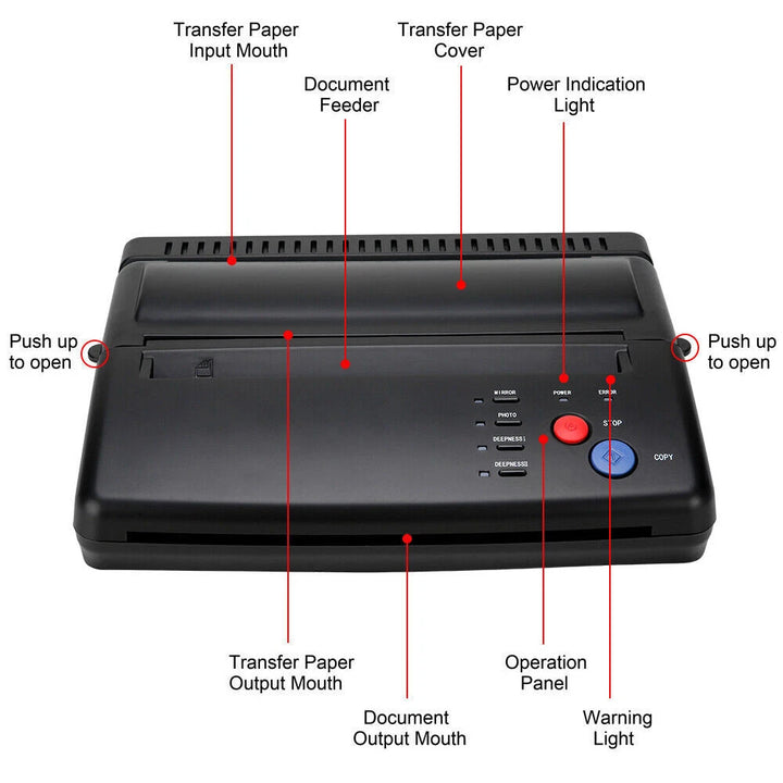 Tattoo stencil thermal printer machine