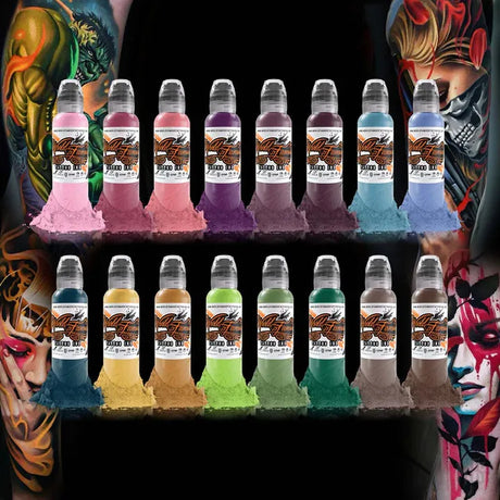 A.D. PANCHO PROTEAM 16 COLORSET-tattoo ink-World Famous-Melbourne Tattoo Supplies