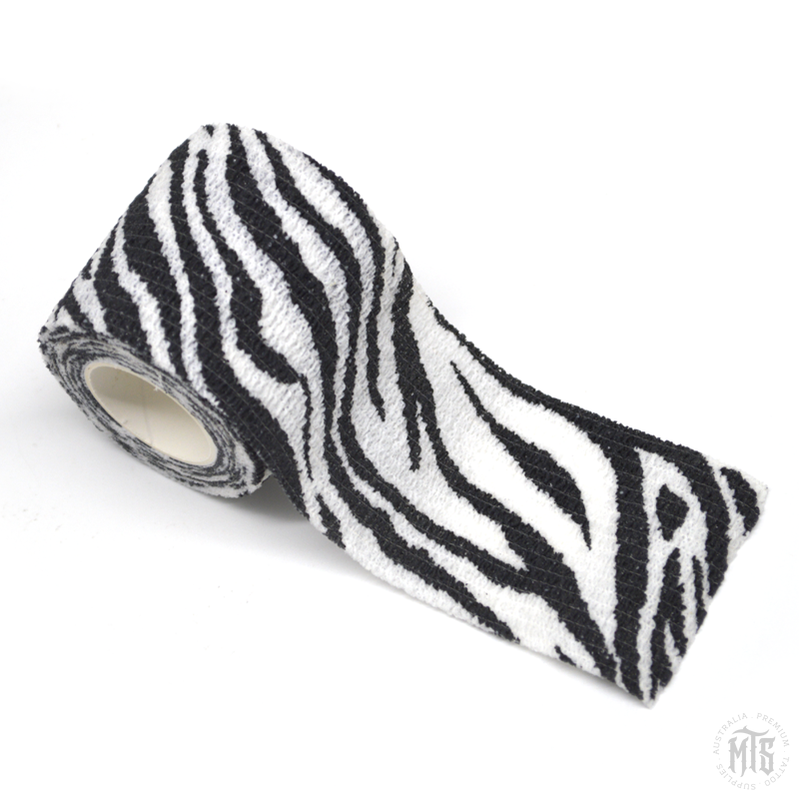 Animal print Cohesive Bandage - Coflex Tape - Grip Tape-Consumables-Generic-single-Zebra-Melbourne Tattoo Supplies