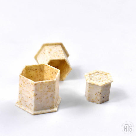 Bio degradable Eco Ink Cups - Flat base hex caps-Consumables-Generic-10mm (1000)-Melbourne Tattoo Supplies