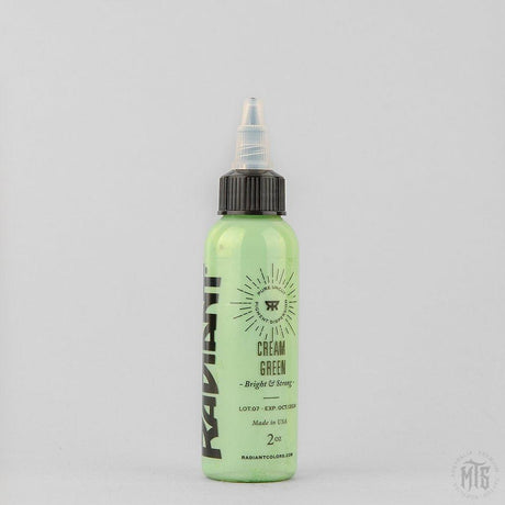 Cream Green - Radiant ink CLOSE TO EXPIRY-tattoo ink-Radiant Ink-2oz-Melbourne Tattoo Supplies