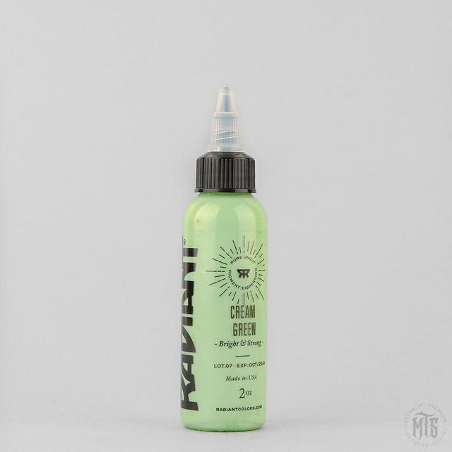 Cream Green - Radiant ink CLOSE TO EXPIRY-tattoo ink-Radiant Ink-2oz-Melbourne Tattoo Supplies