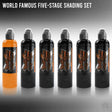 FIVE-STAGE SHADING SET - WORLD FAMOUS-tattoo ink-World Famous-4oz-Melbourne Tattoo Supplies