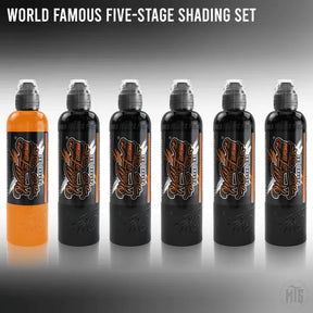 FIVE-STAGE SHADING SET - WORLD FAMOUS-tattoo ink-World Famous-4oz-Melbourne Tattoo Supplies