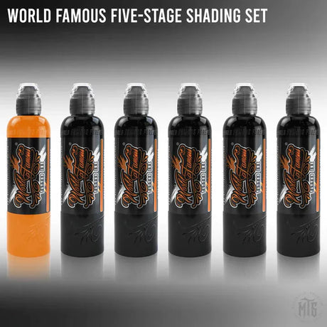 FIVE-STAGE SHADING SET - WORLD FAMOUS-tattoo ink-World Famous-4oz-Melbourne Tattoo Supplies