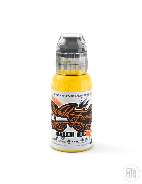 GREAT WALL YELLOW - WORLD FAMOUS-tattoo ink-World Famous-0.5oz-Melbourne Tattoo Supplies