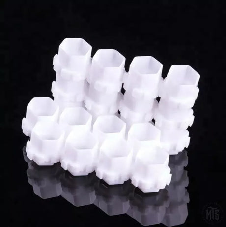Hex Ink Cups - connectable-Consumables-Generic-White-Melbourne Tattoo Supplies