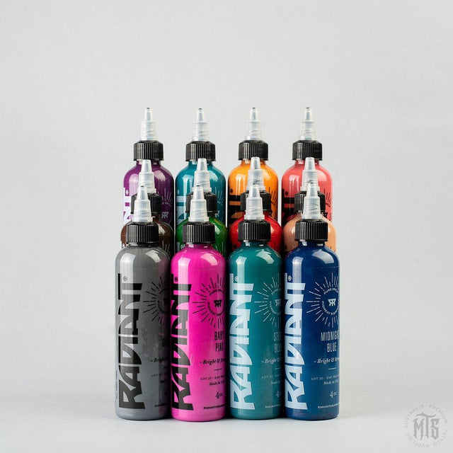 Radiant 65 colour Ink Set-tattoo ink-Radiant Ink-1oz-Melbourne Tattoo Supplies