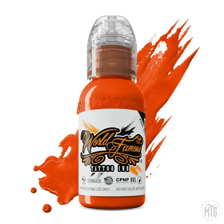 STRAIGHT ORANGE - WORLD FAMOUS-tattoo ink-World Famous-Melbourne Tattoo Supplies
