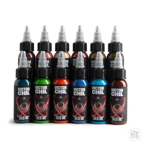 Victor Chil Solid Ink 1oz set-tattoo ink-Solid Ink-Melbourne Tattoo Supplies