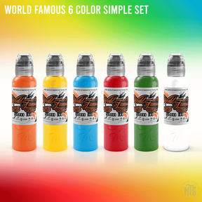 WORLD FAMOUS 6 COLOR SIMPLE SET 1OZ-tattoo ink-World Famous-Melbourne Tattoo Supplies