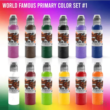 WORLD FAMOUS PRIMARY COLOR INK SET #1-tattoo ink-World Famous-Melbourne Tattoo Supplies