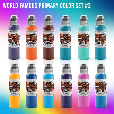 WORLD FAMOUS PRIMARY COLOR INK SET #2-tattoo ink-World Famous-Melbourne Tattoo Supplies