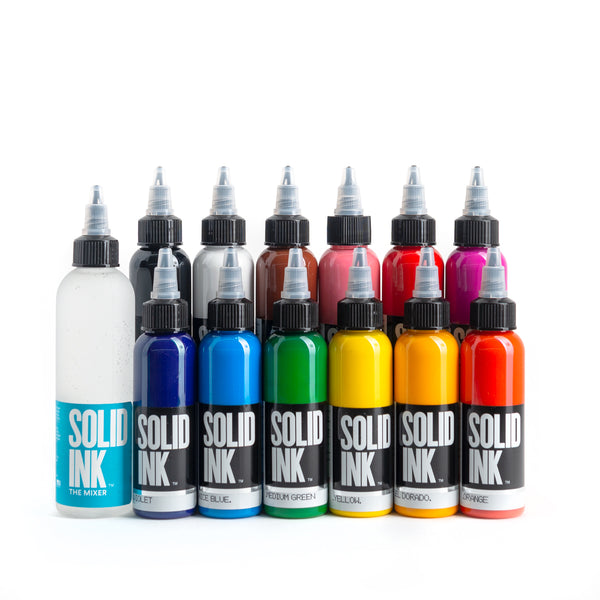 Solid Ink 12 colors deluxe tattoo ink set